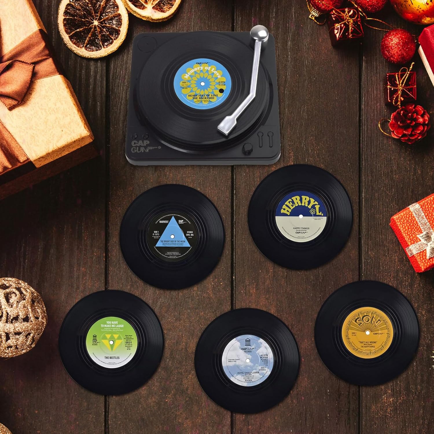 Coasters for Drinks with Gift Box Retro Disk Vinyl Record CD Coasters Set of 6 Non-Slip and Perfect for Restaurant/Bar/Party/Cake Decoration Coasters for Drinks with Gift Box Retro Disk Vinyl Record CD Coasters Set of 6 Non-Slip and Perfect for Restaurant/Bar/Party/Cake Decoration