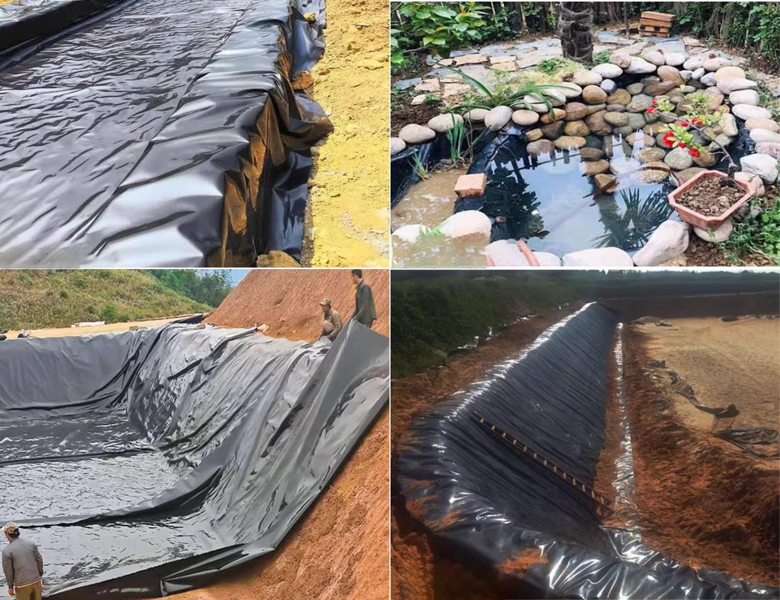 Vijverfolie, 20Mil/0,5 Mm Dikte HDPE Vijvervoeringen, Buigzaam en Gemakkelijk Snijden, Zwemvijverfolie voor Koivijvers, Tuinfontein, Waterval, Plantenbak(3.0x4.0m(10x13FT