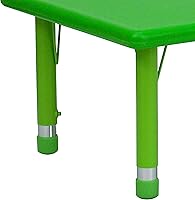 Vista 8 de Flash Furniture Wren - Mesa de actividades rectangular de plástico verde de 24 pulgadas de ancho x 48 pulgadas de largo