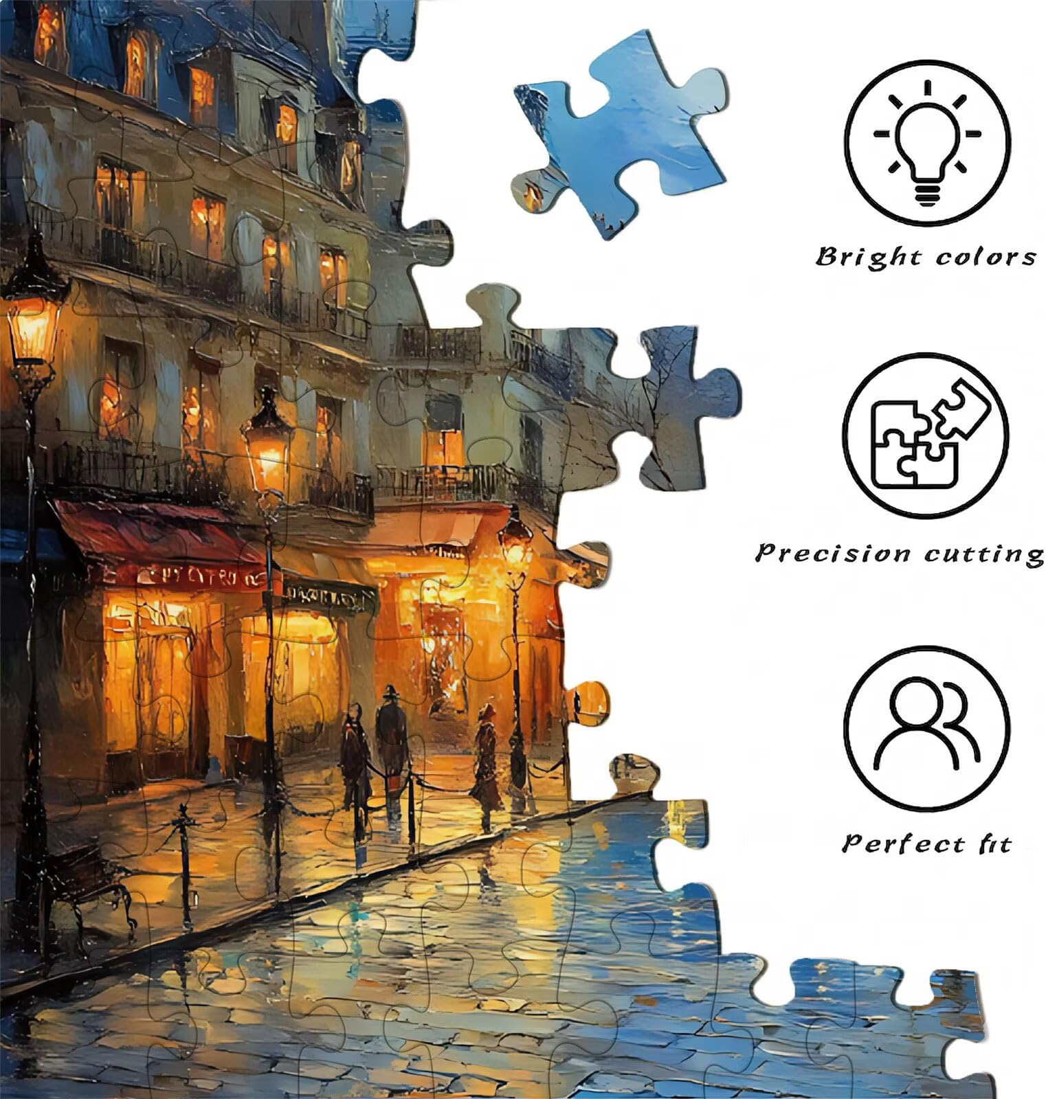 Ciudad Calle-2 Puzzle 1000 Piezas Adultos, Rompecabezas con Letras en la Parte Posterior - Piezas Que Encajan Perfectamente, Reto de Concentración, Regalo para Mujer y Decor Hogar, 75 x 50 cm w0-56