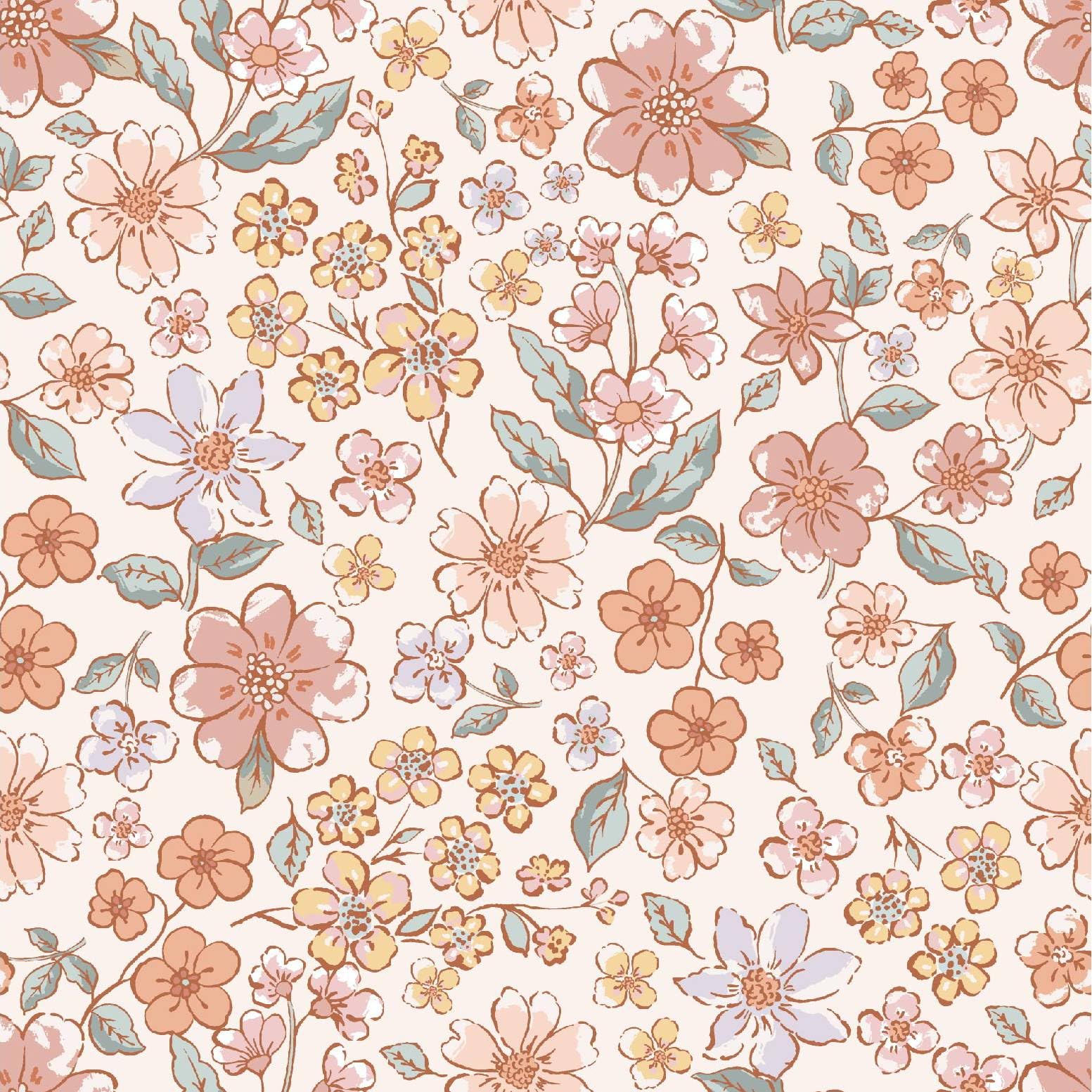 Danmyho Vintage Pink Floral Wallpaper Peel and Stick Wall Paper