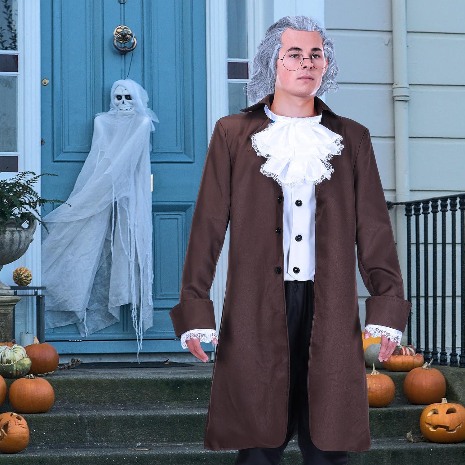 Xtinmee 12 Pcs Colonial Costume Men 18th Century Founding Father Costume Adult 100th Day of School Outfit for Cosplay Party - Image 5