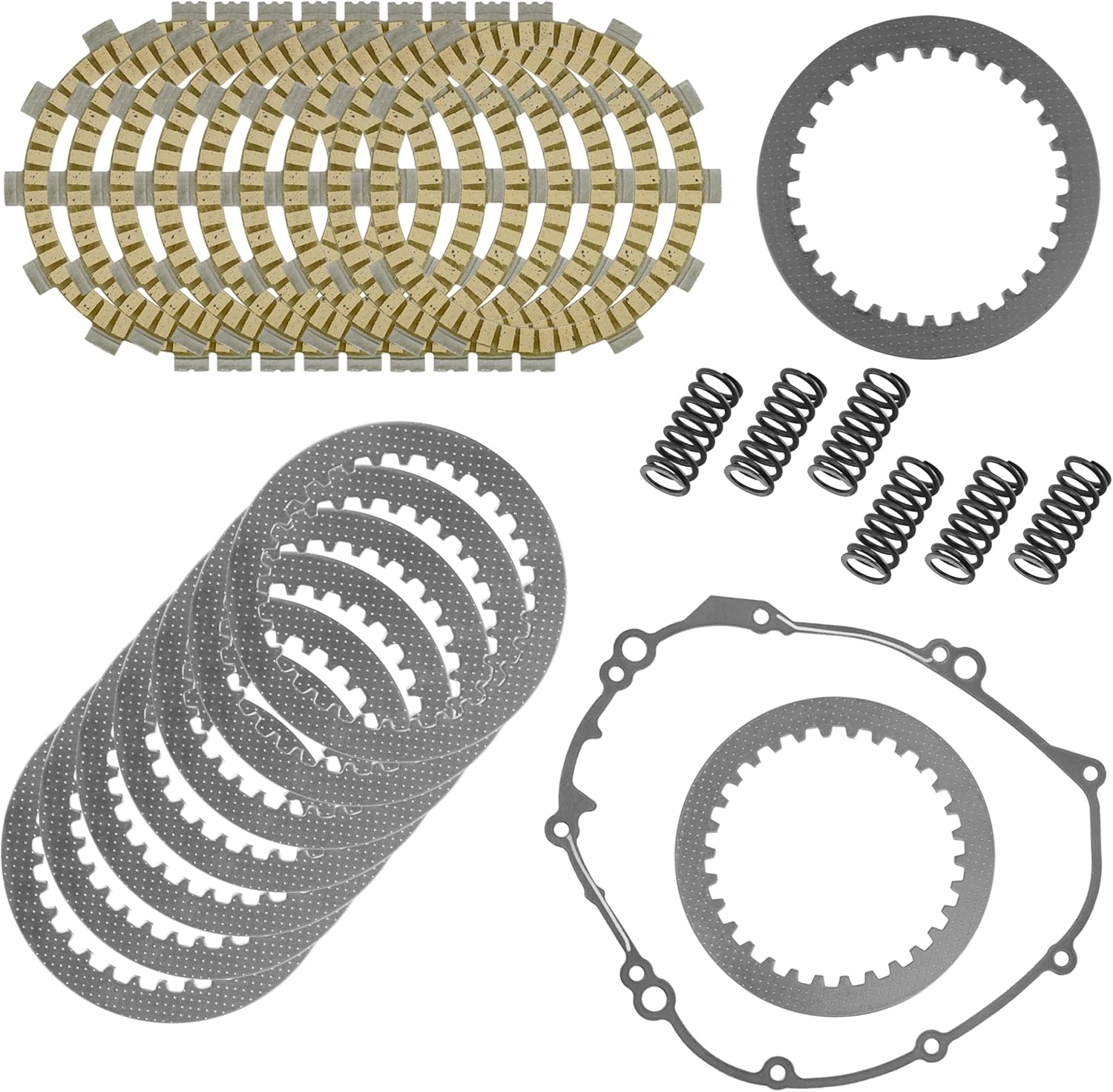 Clutch Friction Steel Plates Gasket Kit Compatible with Yamaha R1 YZFR1 YZF-R1 2009-2014
