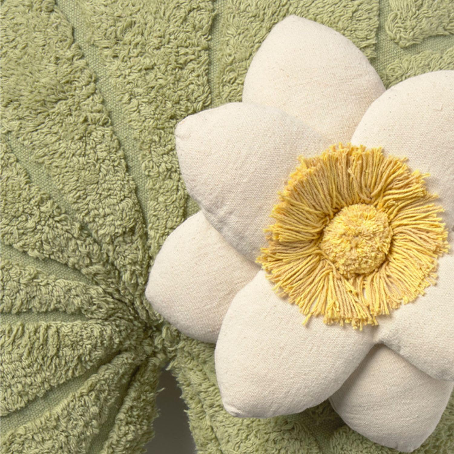 Lorena Canals Floor Cushion Water Lily, Cotton Decorative Throw Pillow for Nursery & Bedroom, 2' x 2'