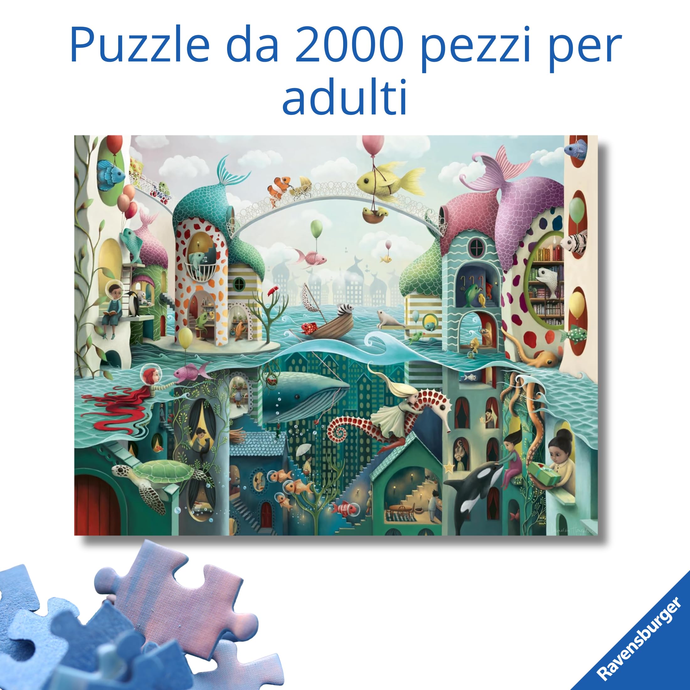 Ravensburger - Puzzle 2000 Pezzi Se I Pesci Potessero Camminare | Puzzle 2000 Pezzi | Rompicapo Adulti E Bambini Dai 14 Anni In Su | Regalo Per Bambini E Adulti | Misure 98x75cm