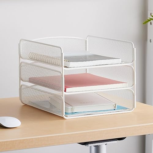 Miniatura 4 de Safco Products 3271BL Organizador de escritorio con bandeja triple de malla en color ónix, Vino