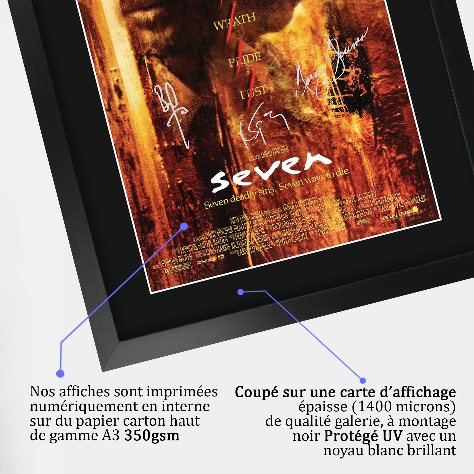 Affiche photo signée Brad Pitt A3 encadré Cadeaux imprimés autographe