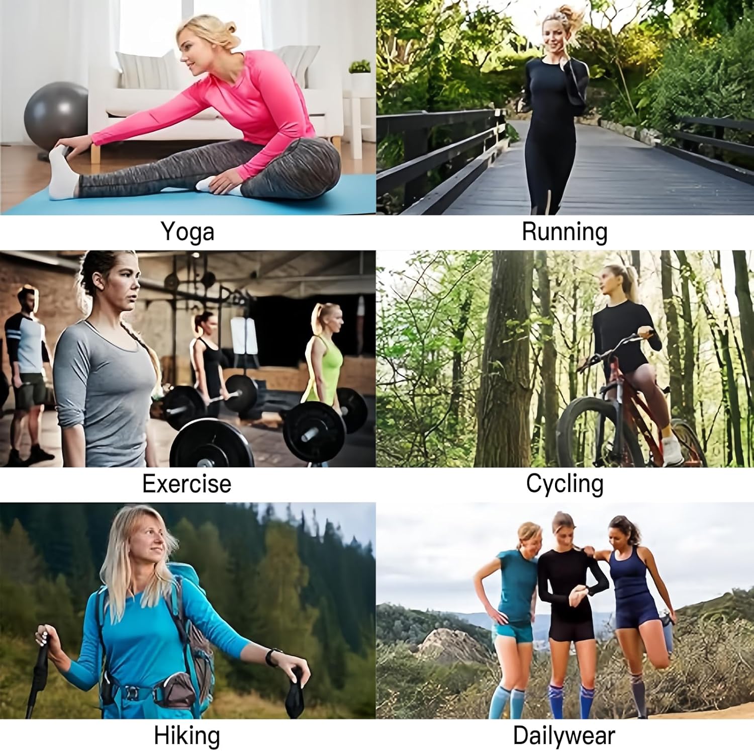 Women's Long Sleeve Compression Shirts Top Slim Athletic Workout Yoga Gym Rash Guard Base Layer - Image 8