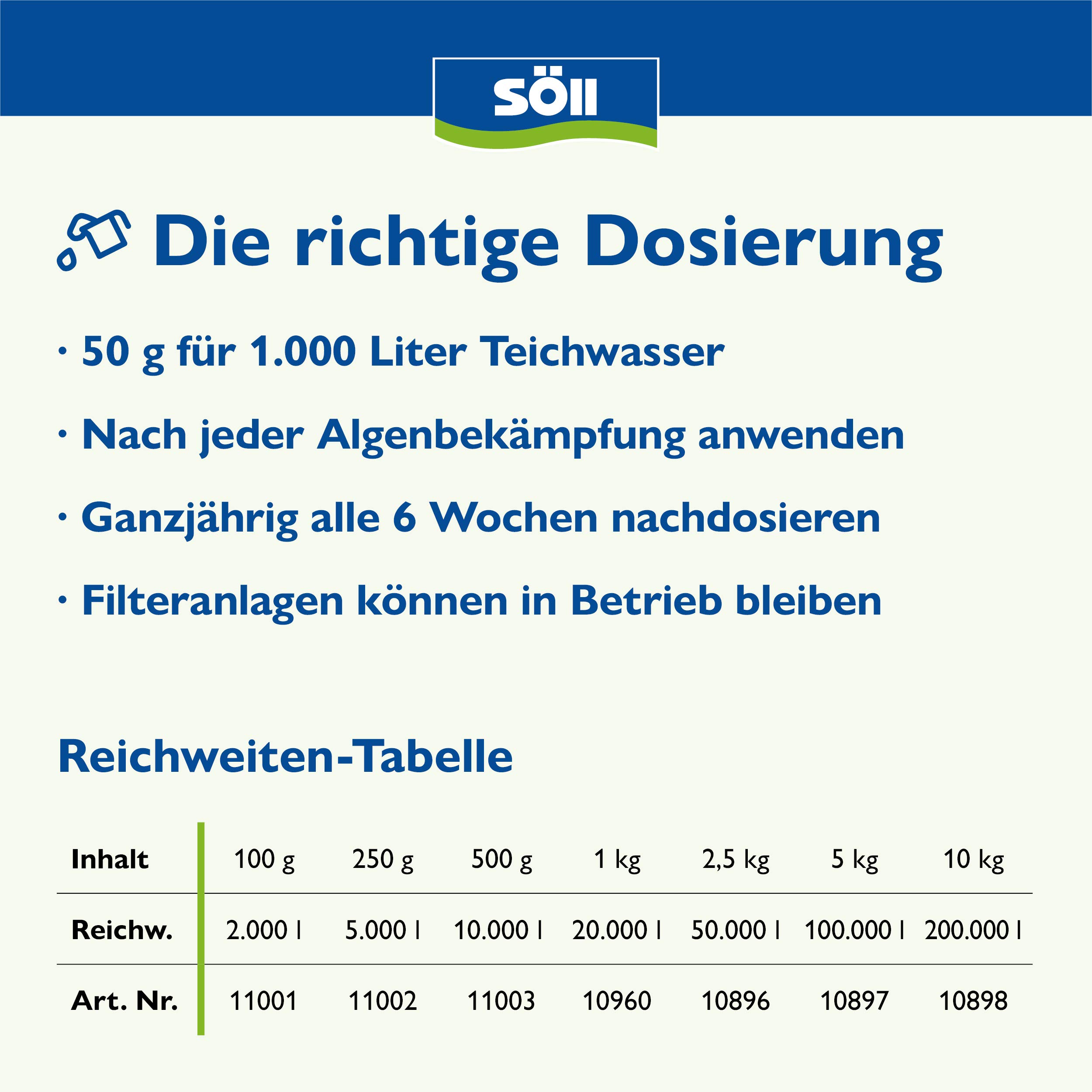 Söll 80494 PhosLock 10 kg - Phosphatbinder, senkt Phosphatgehalt, zur Algenkontrolle, Teichpflege zur Algenvorbeugung im Teich Pflanzenteich Fischteich Koiteich
