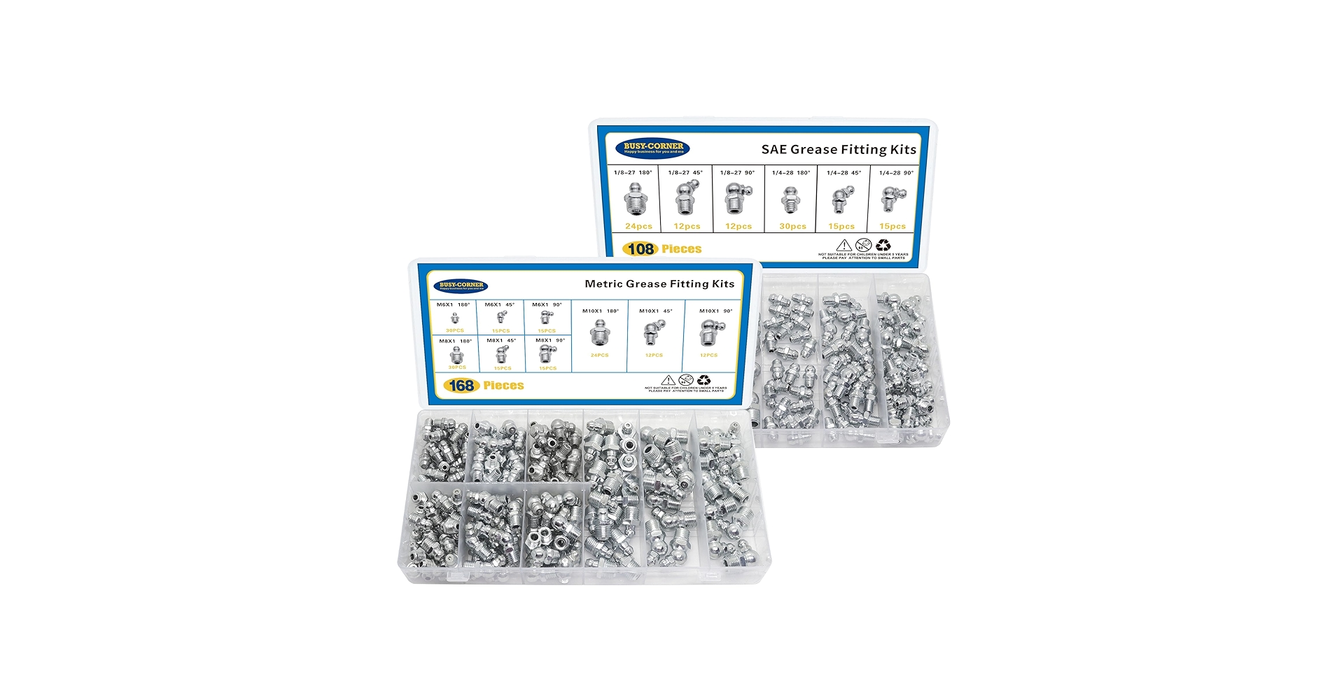 Amazon.com: 276 PCS SAE & Metric Grease Fittings Kit