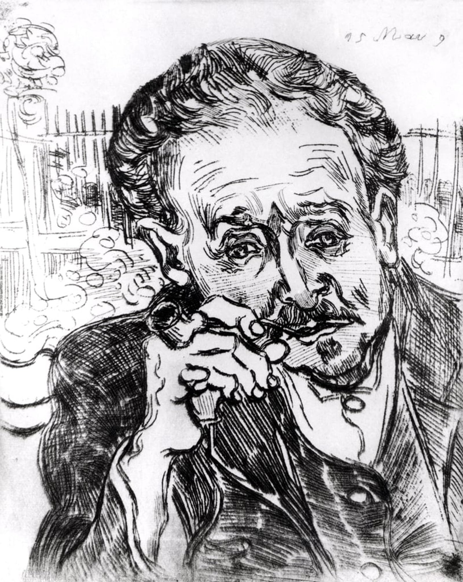 ARTXLXXBN Famous Painting Canvas Artwork Graffiti Print the Man with the Pipe Portrait of Doctor Paul Gachet Th March Portrait Canvas Image for Home Decor 60x90cm