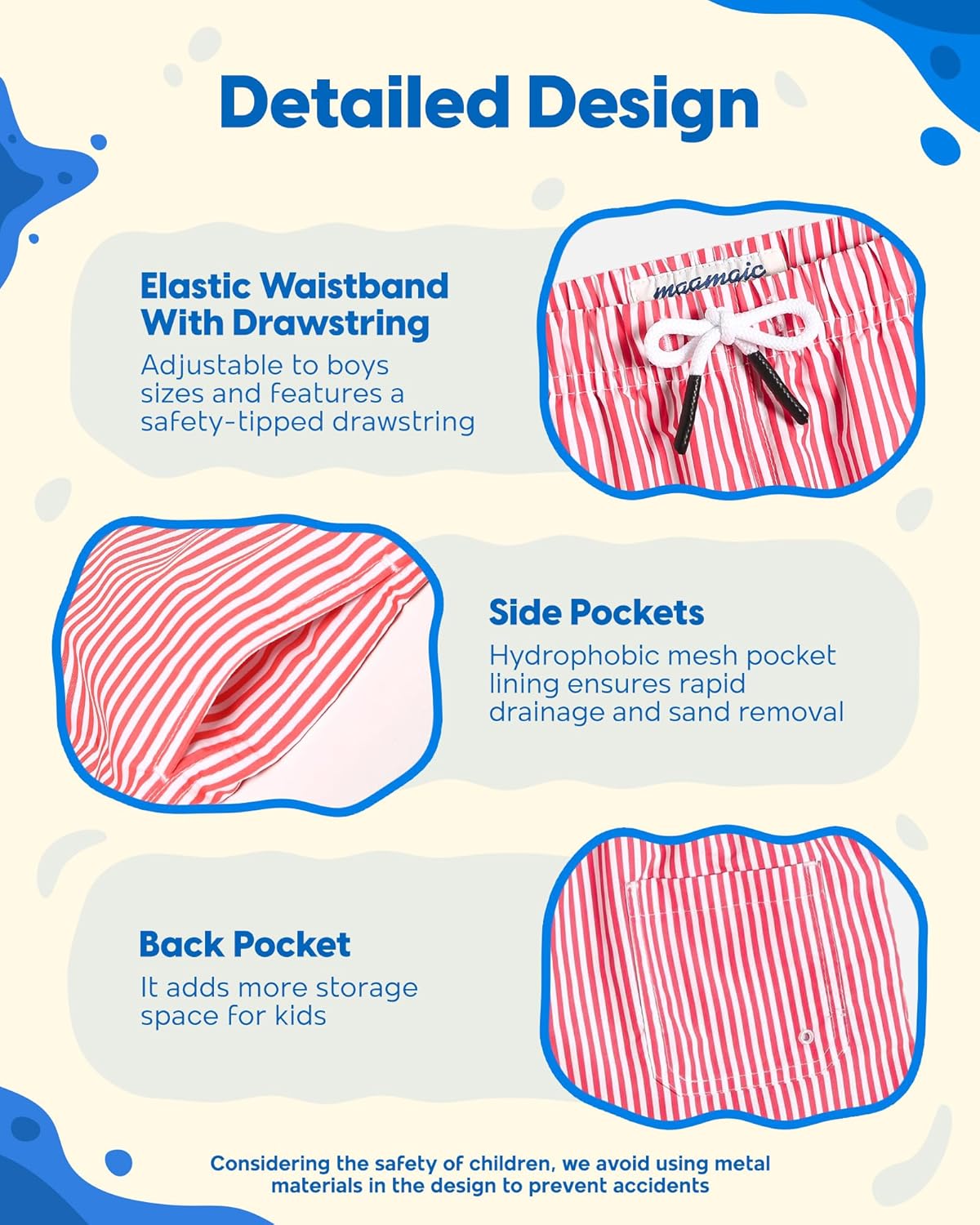 maamgic Boys Swim Trunks Toddler Swim Shorts Little Boys Bathing Suit Swimsuit Toddler Boy Swimwear - Image 3