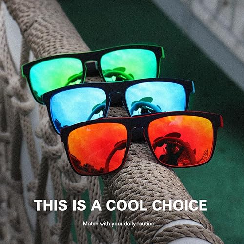 Miniatura 3 de Lentes de sol polarizados para hombres y mujeres, para conducir, deportes, senderismo, gafas de sol, montura cuadrada clásica, protección UV400