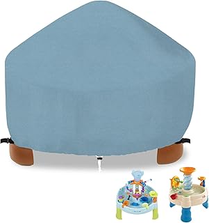 RICHIE Kids Water Table Cover Round Light Blue Sand and Water Table Toys Covers, Outdoor Kids Water Play Table Cover Waterproof Dust-proof Anti-UV, Outdoor Toys Table Cover 32’’DIAx20’’H, Cover Only