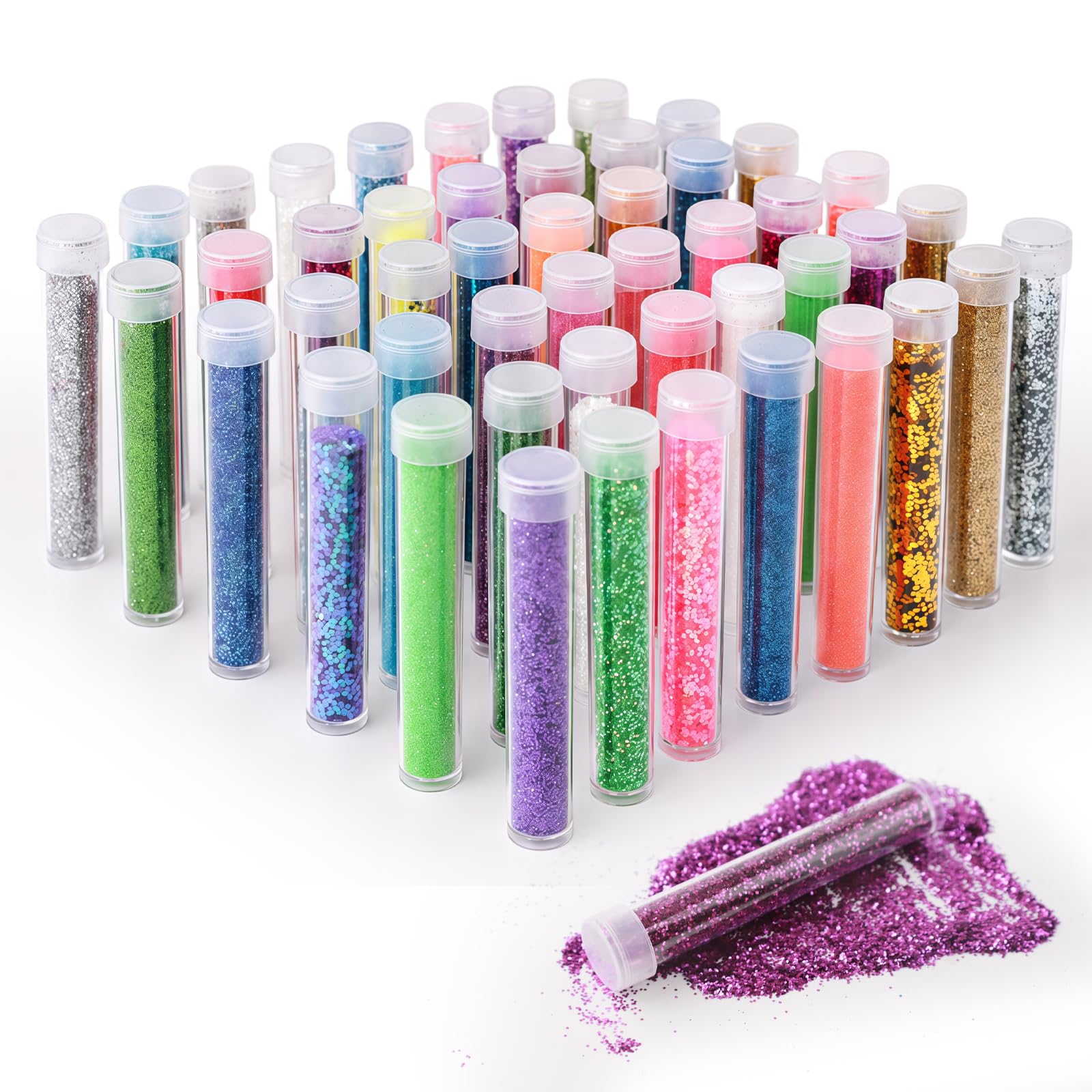 48 Colors Fine Glitter for Crafts, Face and Hair Glitters