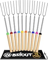 Vista 9 de BRIOUT - Varillas extensibles de acero inoxidable para asar malvaviscos - Palos para s'mores para hoguera de 81 cm de largo, pinchos para s'mores