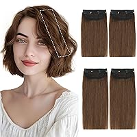 Vista 35 de SEGO 2 extensiones de cabello humano corto con clip, de 6 pulgadas, 0.71 oz, extensiones de cabello humano para mujeres con cabello adelgazante que