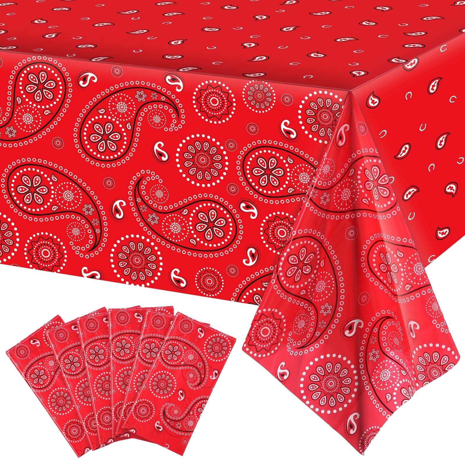 Nappe de fête occidentale motif floral pour buffet d'anniversaire thème cow-boy