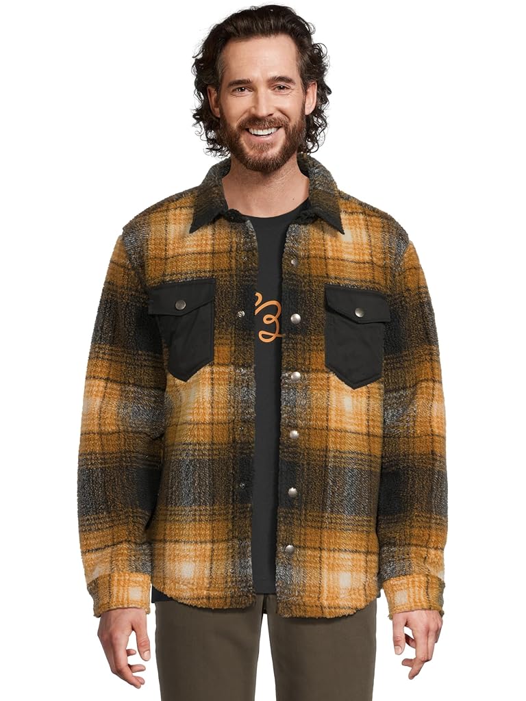 Black L.L.Bean Signature Mixed Media Fleece Jacket Plaid