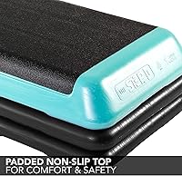 Vista 5 de The Step Original Aerobic Platform, Health Club Size Steppers for Exercise with risers for adjustable Home Workout, stair stepper for exercise and