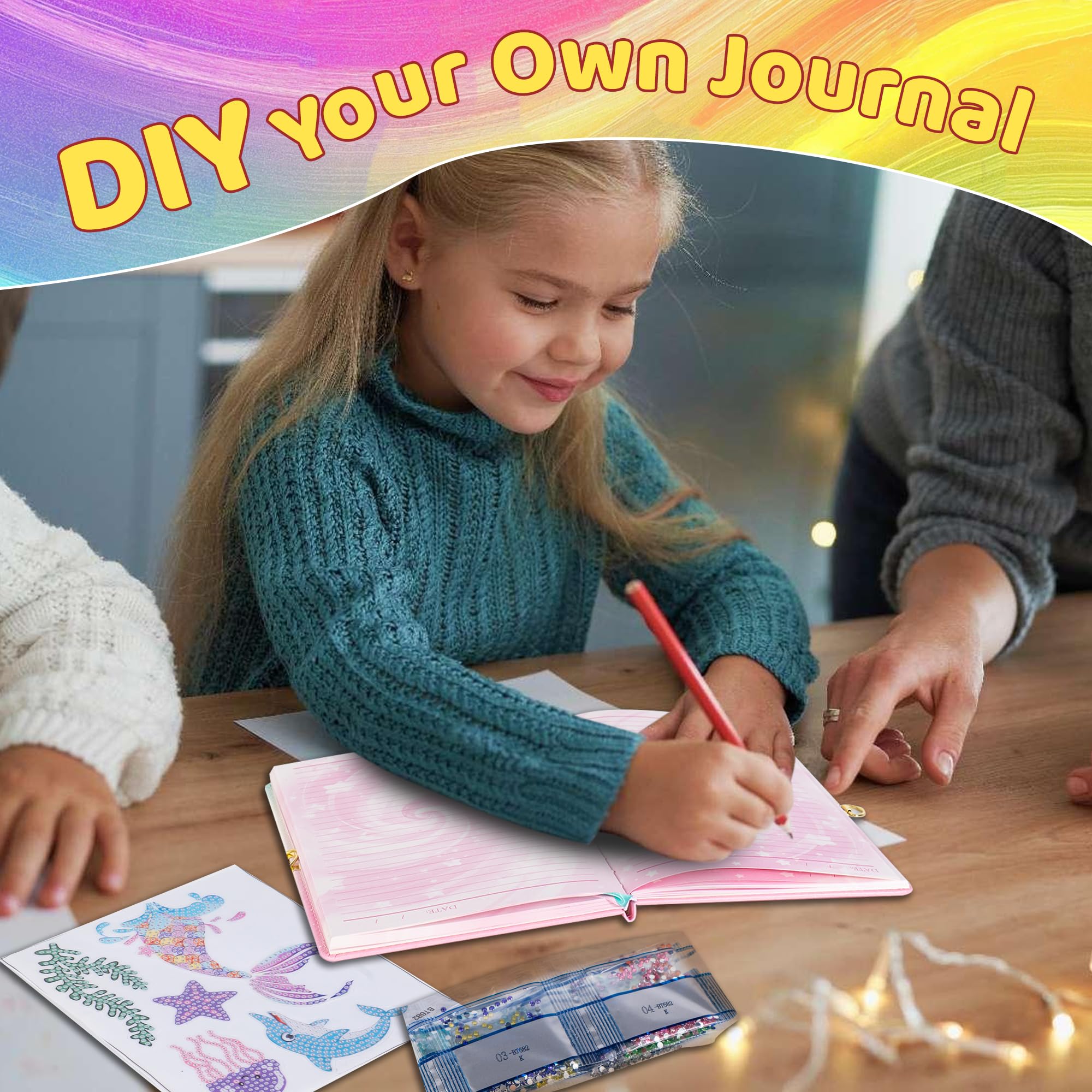 Decorate Your Own Unicorn Theme Diary Journal Kits for Girls - 5 6 7 8 Year Old Girl Gifts, Girl Birthday Gift, Arts and Crafts for Kids Ages 6-8 Girls Diary for School Girls Christmas Gifts