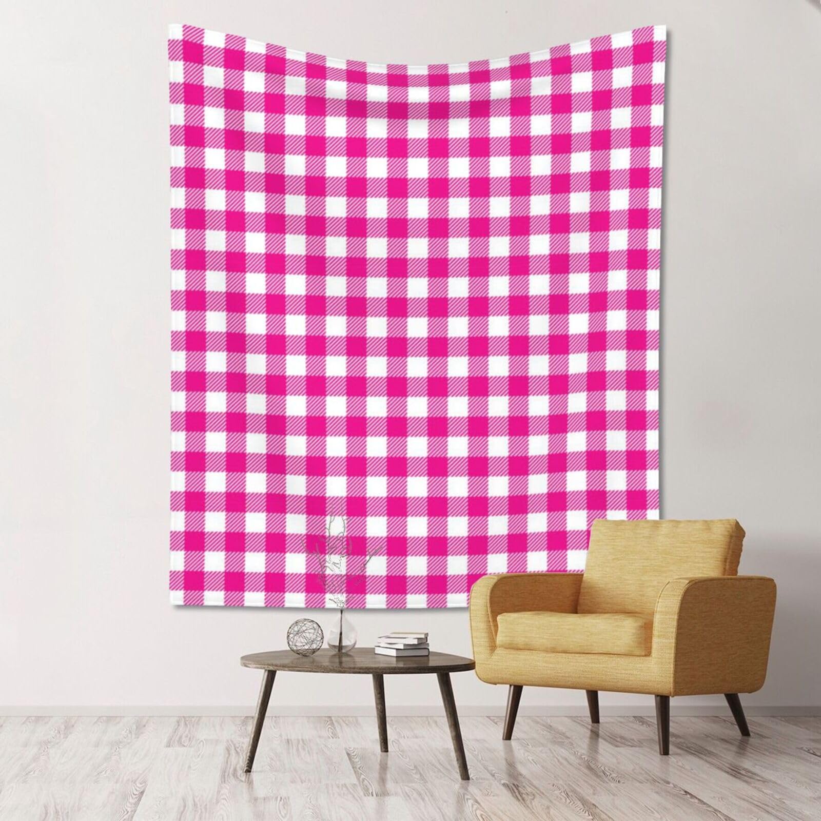 WKSGDSG Large Wall Hanging, Machine Washable Tapestry For Dorm Room, Plaid, Lightweight Polyester Wall Art For Bedroom Living Room, 152x130cm