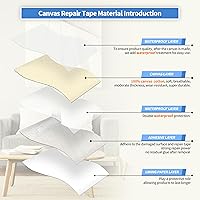 Vista 196 de KING MOUNTAIN Parche de reparación de lona de 9 x 11 pulgadas, 2 piezas, parche de tela impermeable autoadhesivo para sofás, tiendas de campaña