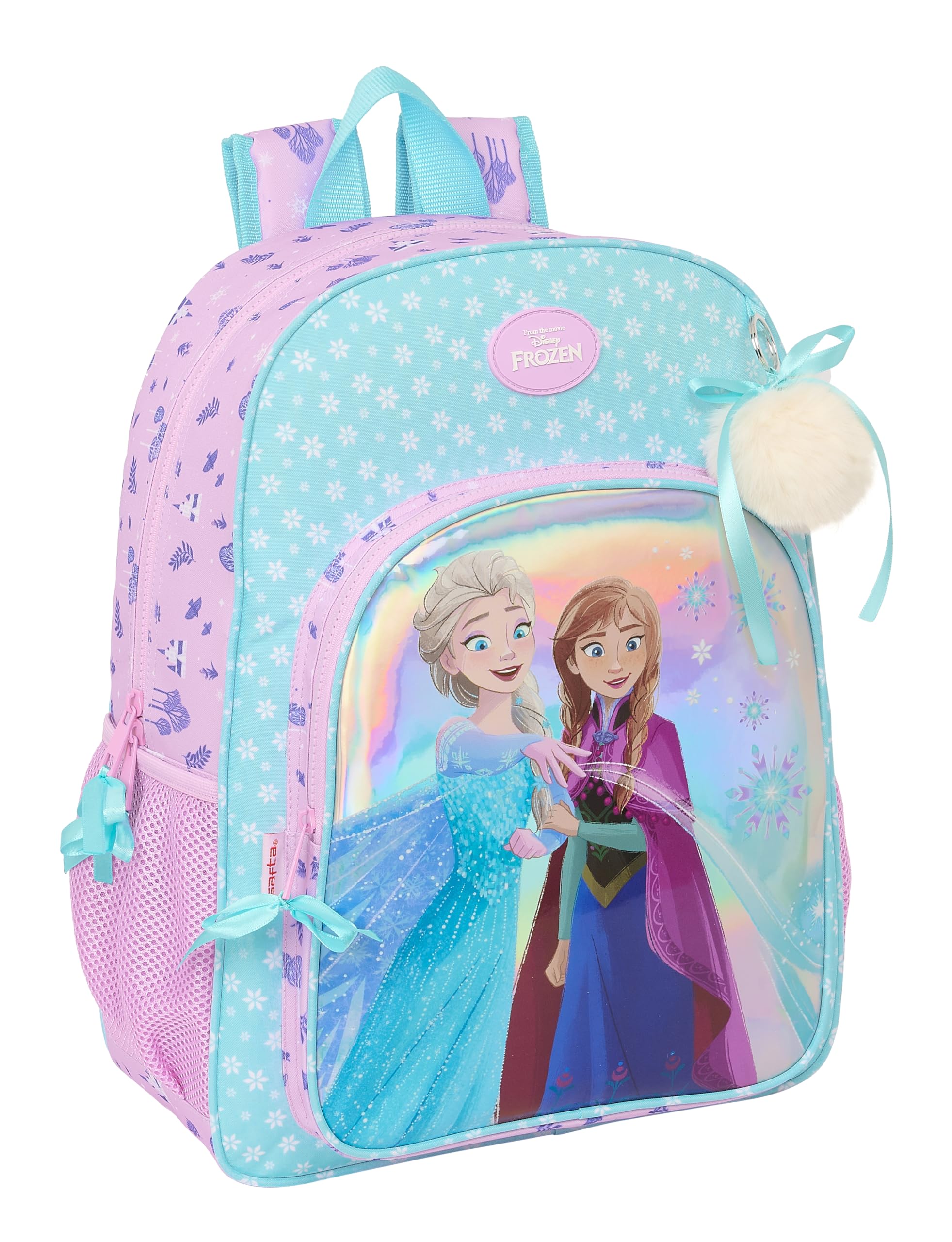 Safta FROZEN COOL DAYS - Mochila Escolar Niño, Mochila Niño, Mochila Infantil, Adaptable a Carro, Ideal para Niños en Edad Escolar, Cómoda y Versátil, 33x14x42 cm, Color Violeta/celeste