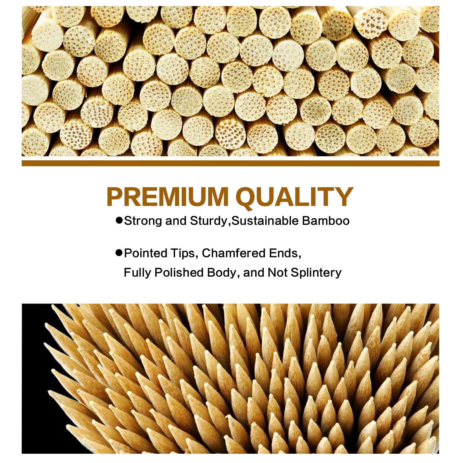 Nexboraque Confezione da 1000 spiedini di bambù da 20,3 cm, bastoncini di legno naturale da 4 mm, per grigliare artigianato, kebab, frutta, antipasti, cocktail, salsicce, fontana di cioccolato,