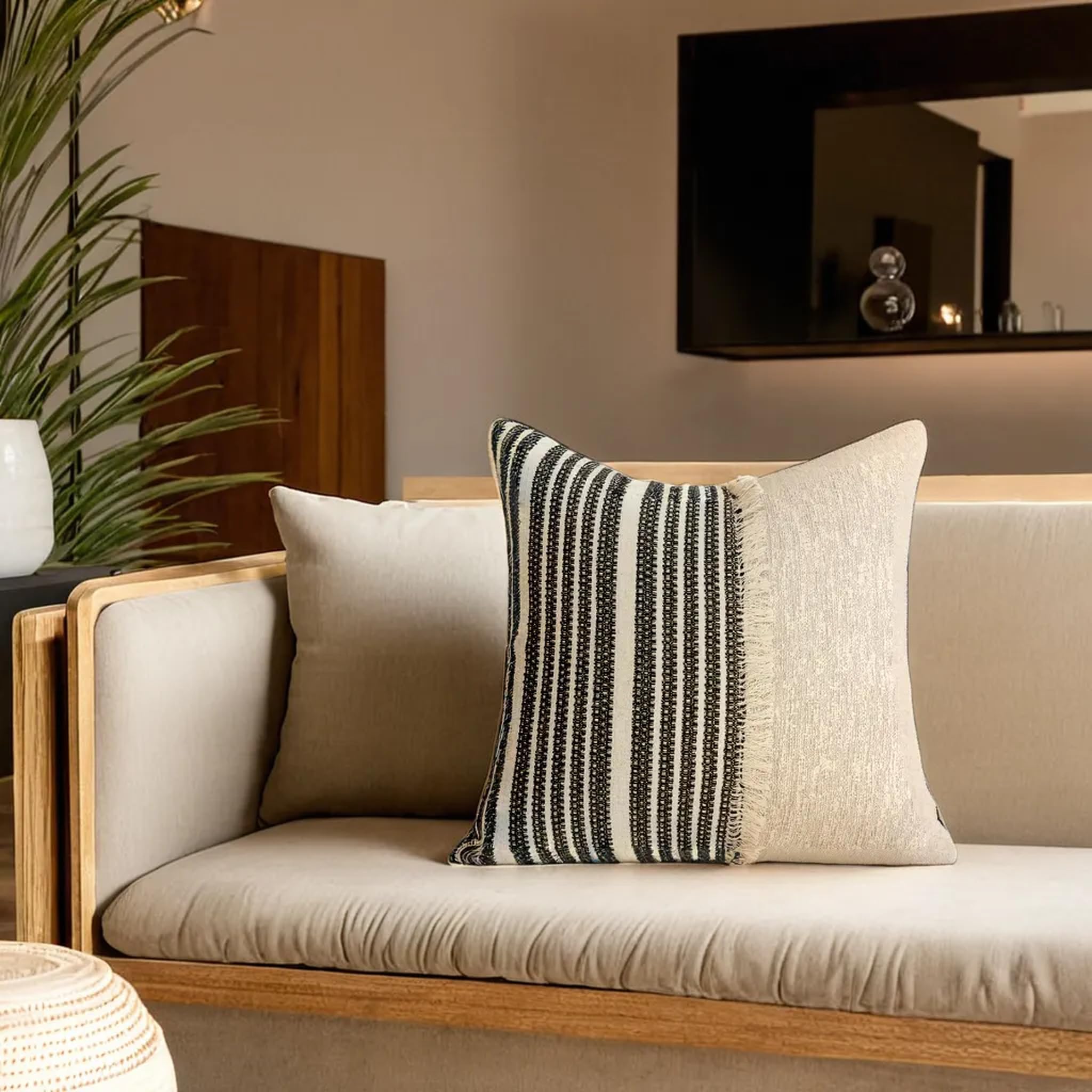 Amazon.com: MAGOLIFE Indoor 18x18 in Cream Tassel Wabi-Sabi Soft