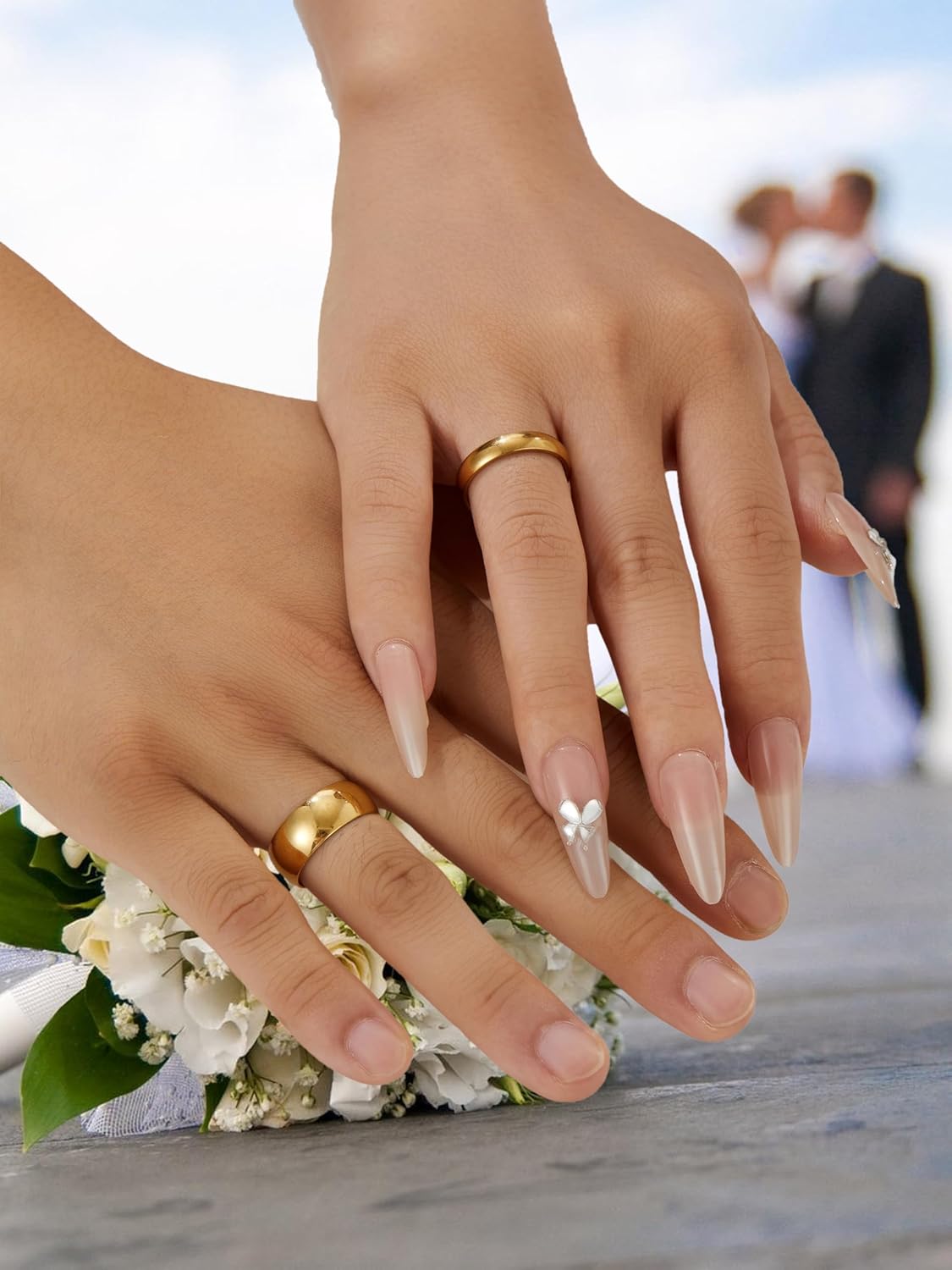 Stainless Steel Rings for Men Women Gold Plated Wedding Band Rings 4MM 6MM 8MM Domed High Polished Mens Ring Comfort Fit 6-13 - Image 5