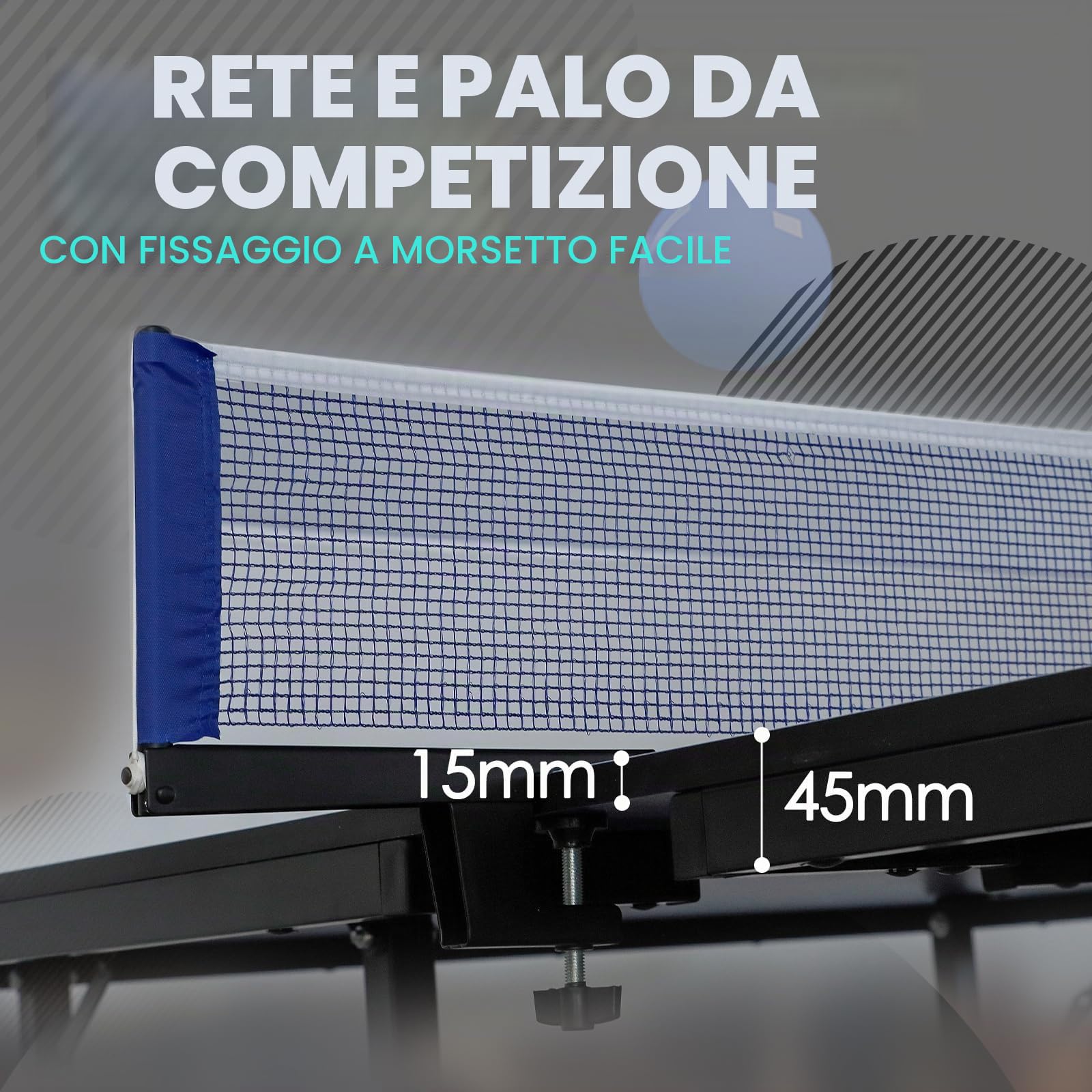ZERRO Tavolo Ping Pong Pieghevole Interno, MDP spesso 15 mm, 274 * 152.5 * 76cm, Dimensioni Standard Internazionali, con Rete