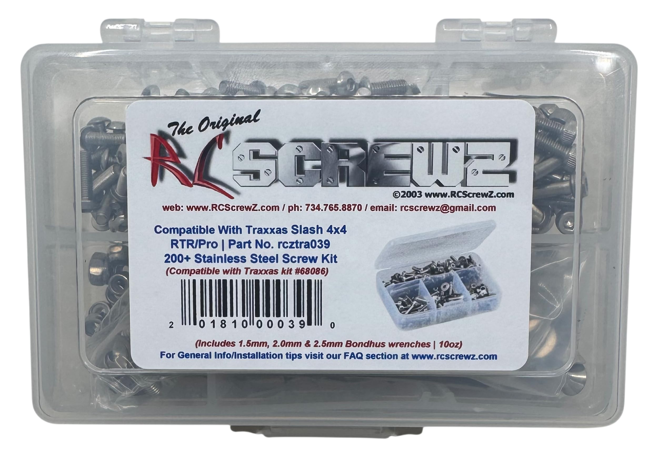 TRA039 - Compatible with Traxxas Slash 4x4 Stainless Steel Screw Kit