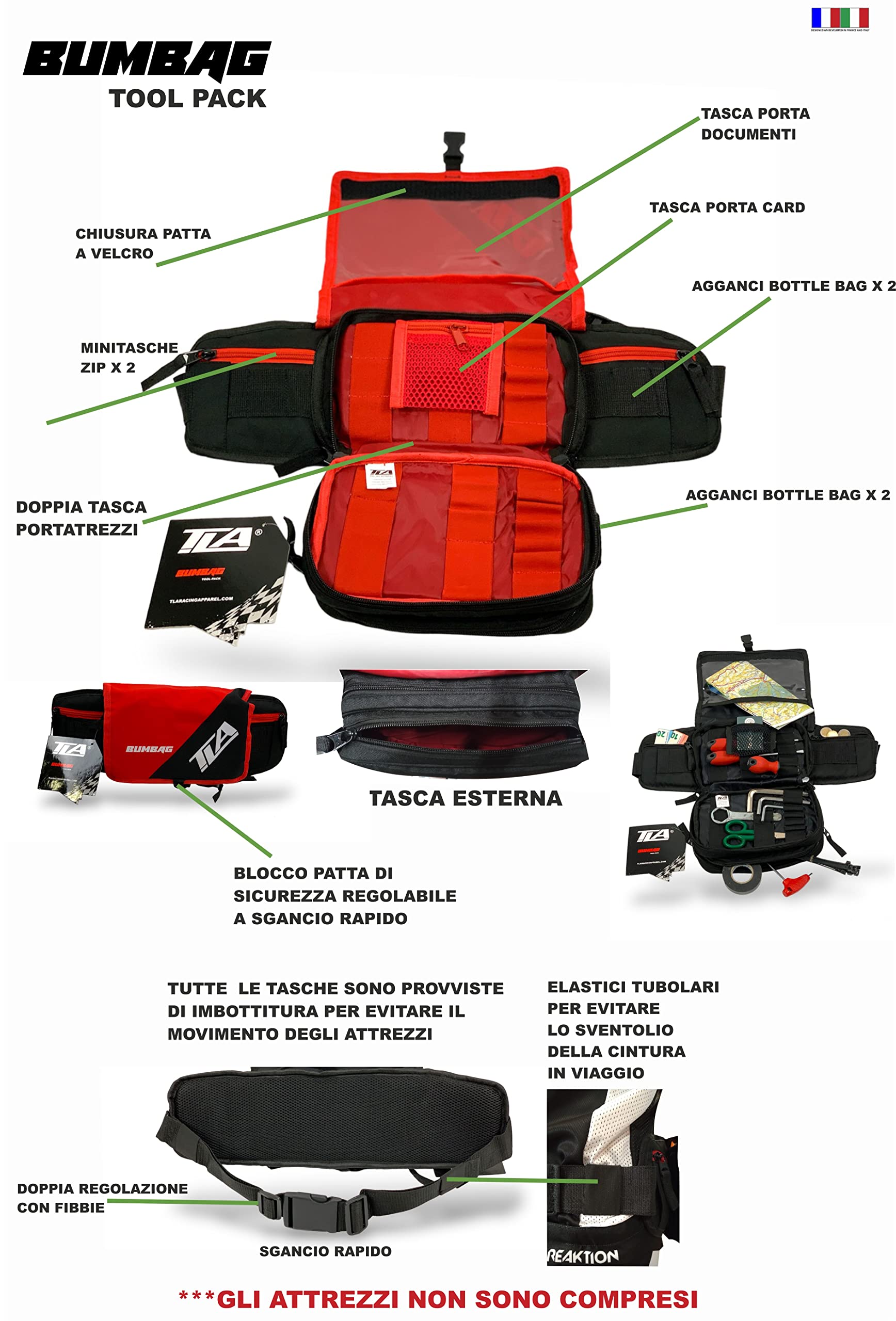 BumBag Marsupio Sport All'aperto Marsupio Unisex Tinta unita