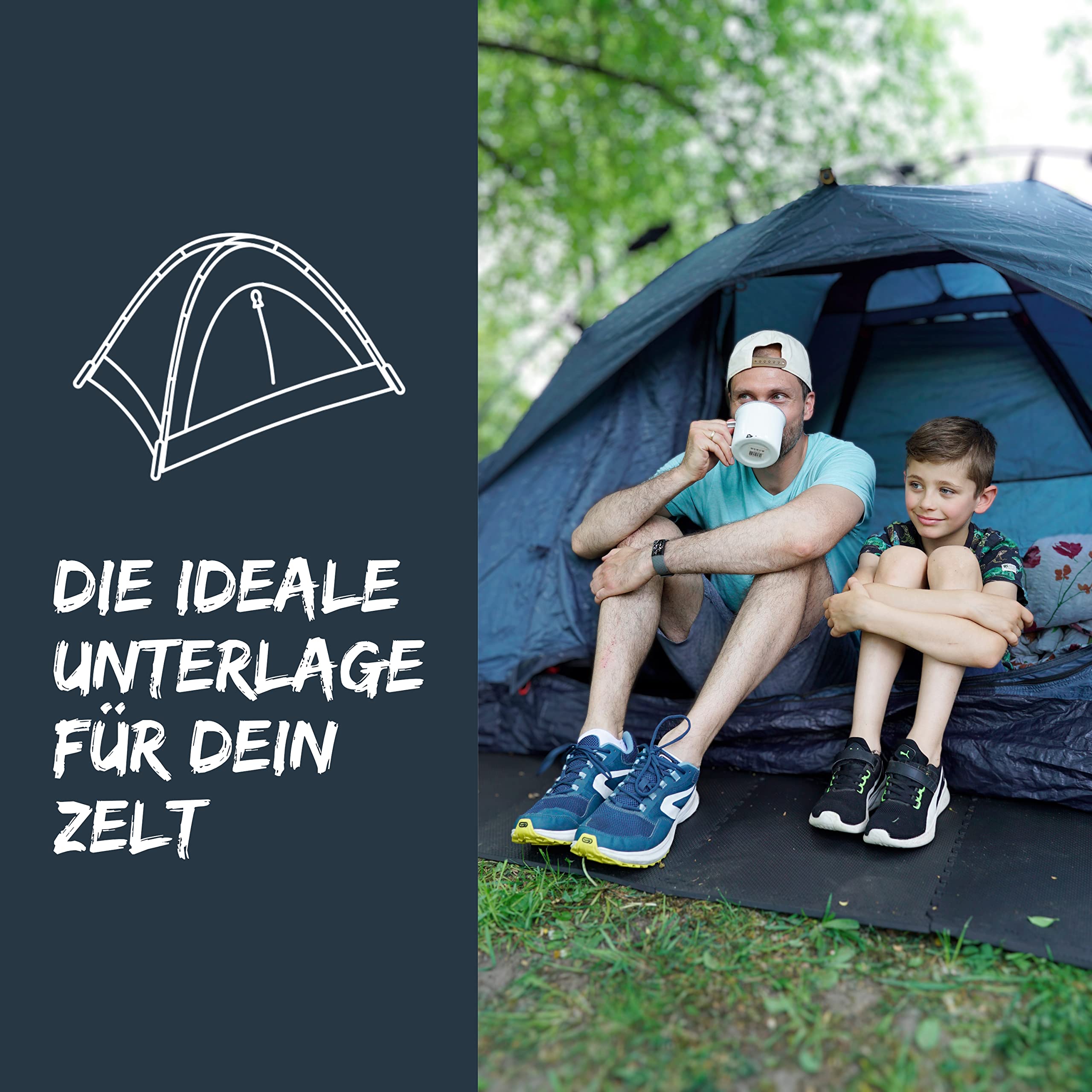 bonsport Zeltboden 12-60 Platten 40x40cm - Camping Zelt Boden Isolierung | Outdoor Teppich Camping Campingteppich Vorzeltteppich