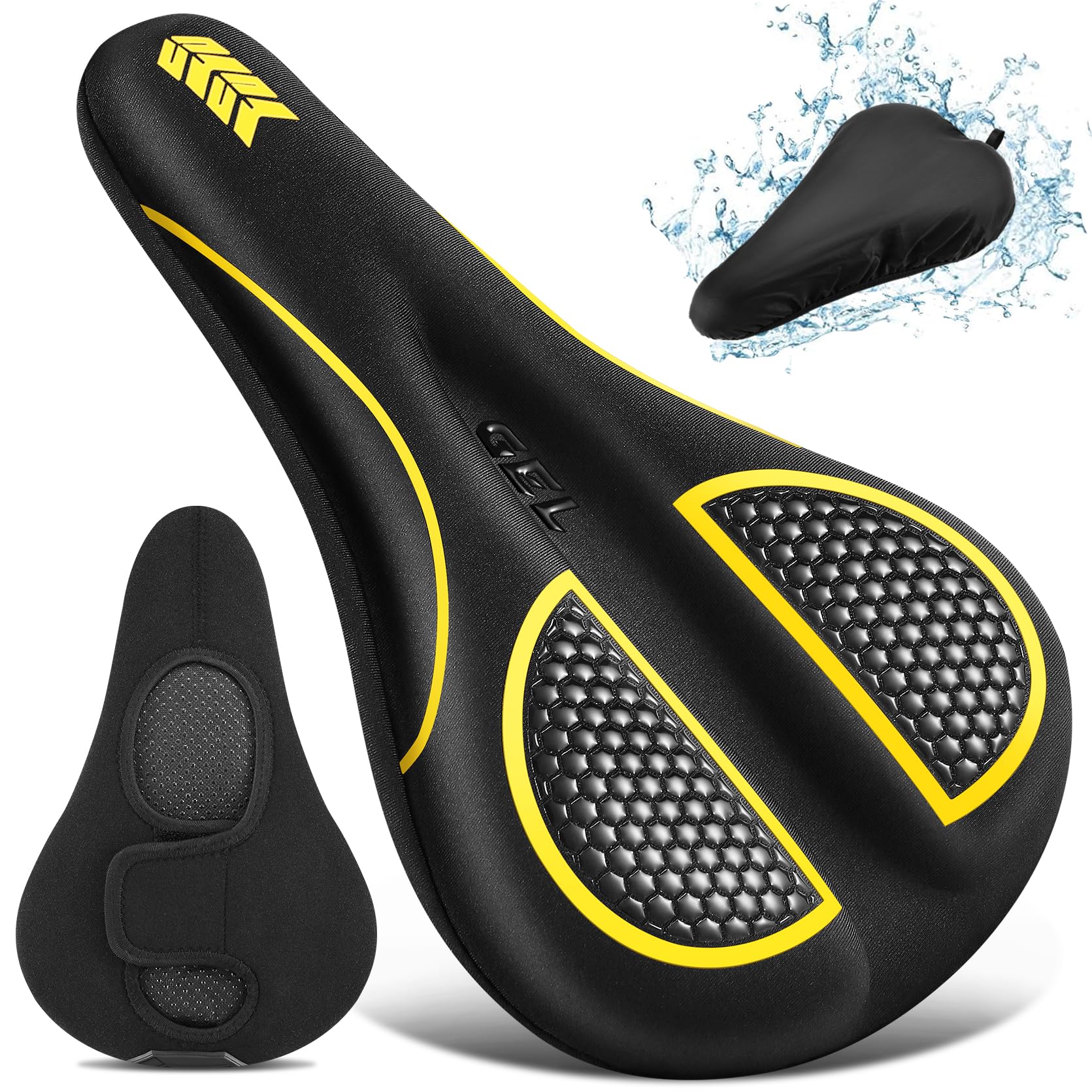 Bike Seat Cushion Gel Padded Bike Seat Cover Extra Soft Comfy for Men Women Comfort,with Peloton Stationary, Exercise, Mountain Bikes, Road & Electric