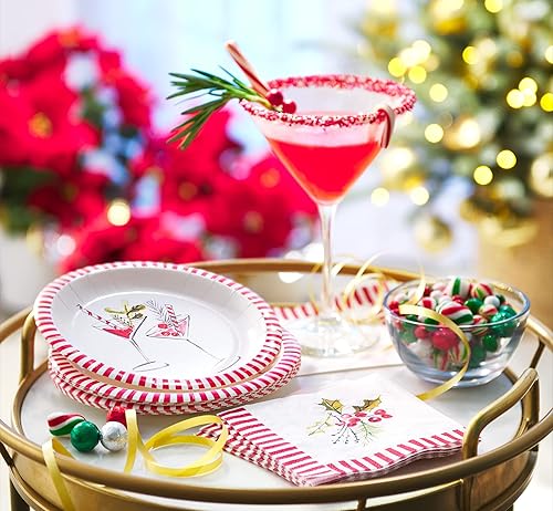 Miniatura 4 de American Greetings Suministros para fiestas de Navidad, diseños de Kathy Davis, platos de postre de papel (36 unidades)