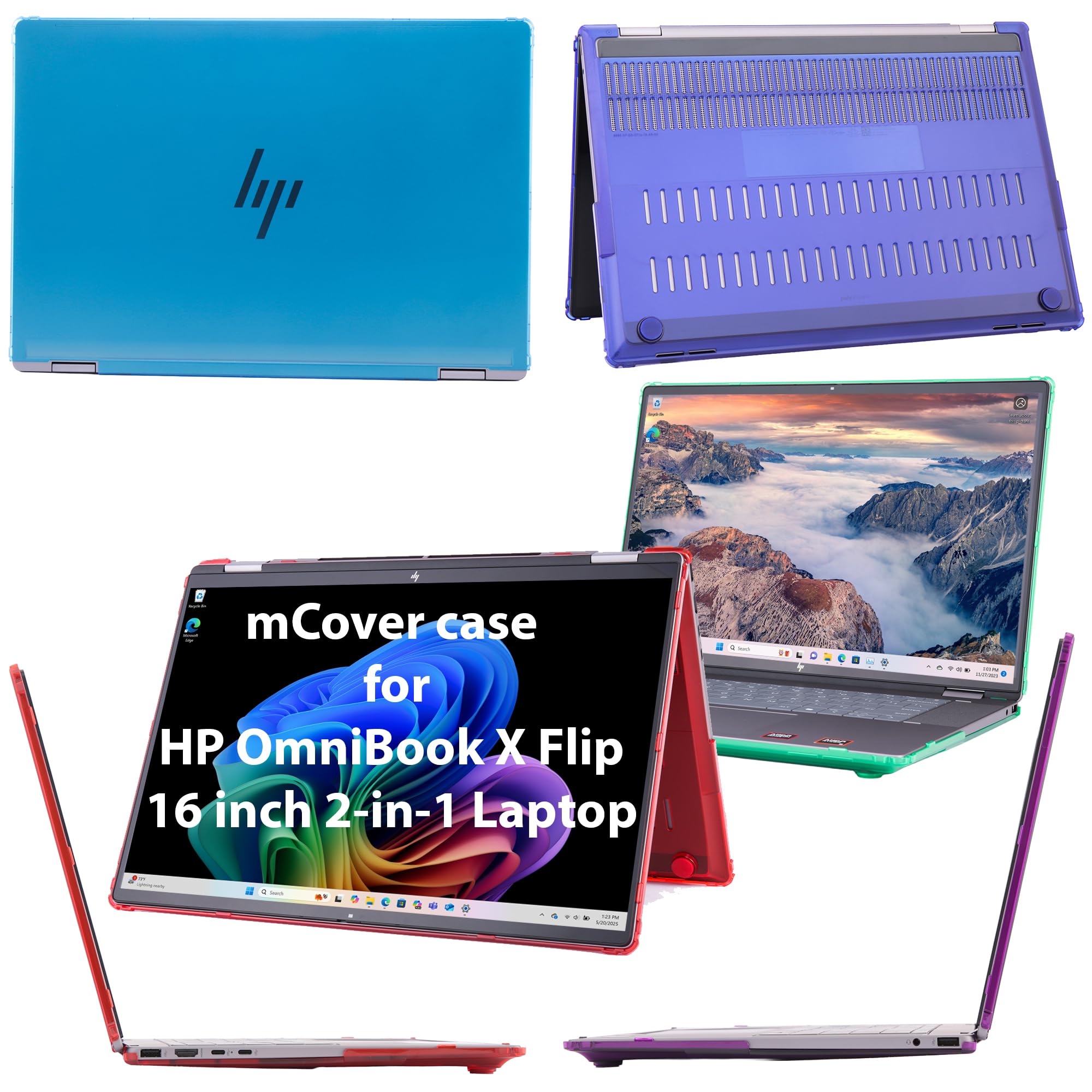 mCover Custodia compatibile solo per PC portatili HP OmniBook X Flip 16-ASxxxx 16-AUxxxx 16-ARxxxx 16-BExxxx 16-BExxxx 16-BExxxx 2-in-1 da 16" (non compatibile con altri modelli HP), trasparente