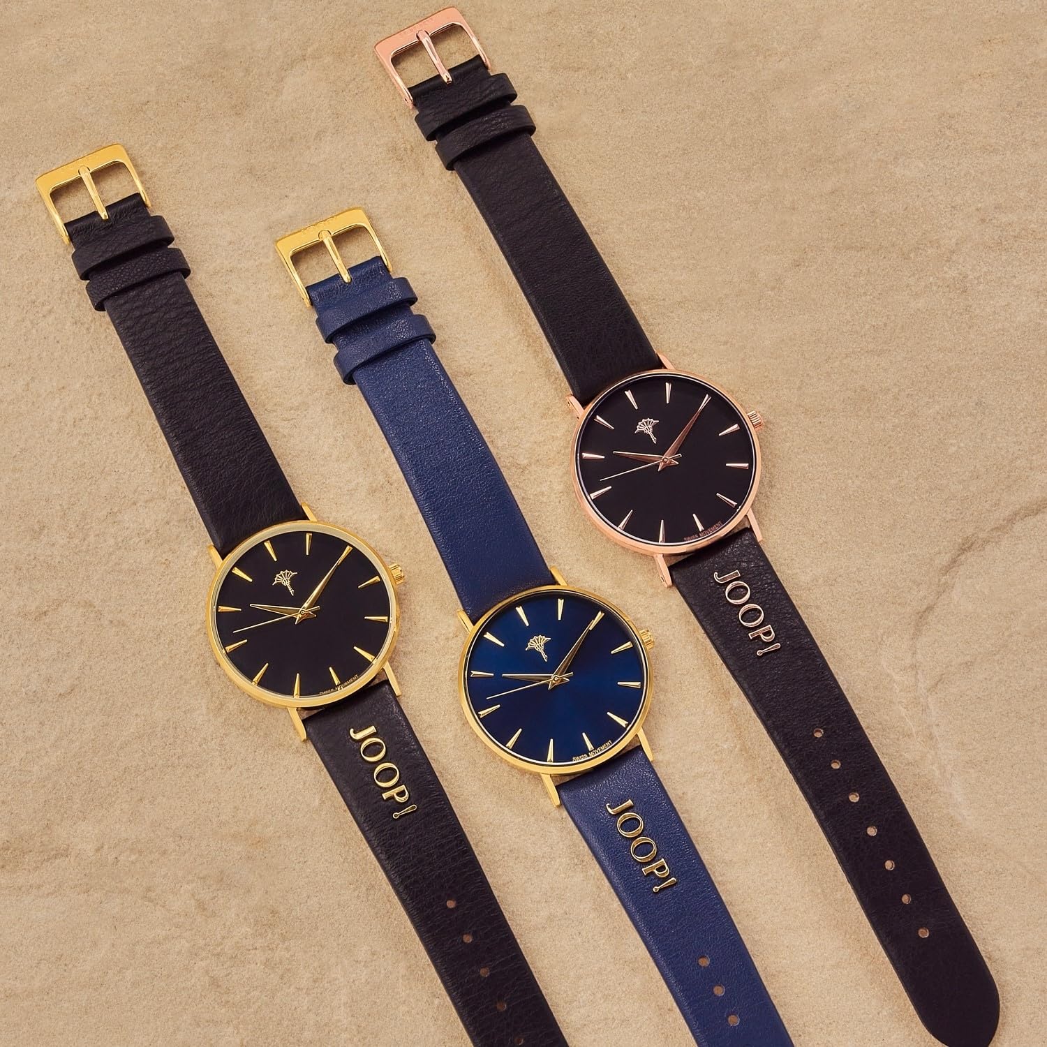 Joop! Armbanduhr für Damen, Quarzuhr Analog, mit Leder Armband, Gold, 5 bar Wasserdicht, End of Life System, Kommt in Uhren Geschenk Box, 2028263