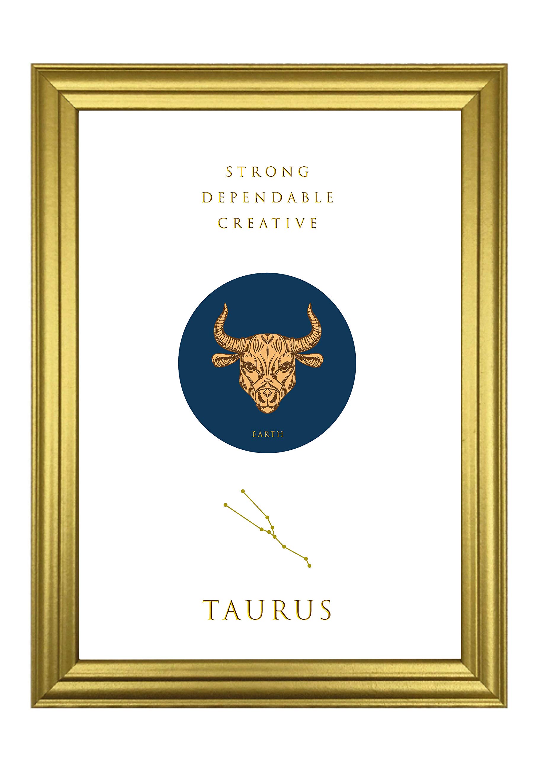 Affiche Astrologie Taureau Or pour Décorer un Salon Style Scandi Coquet