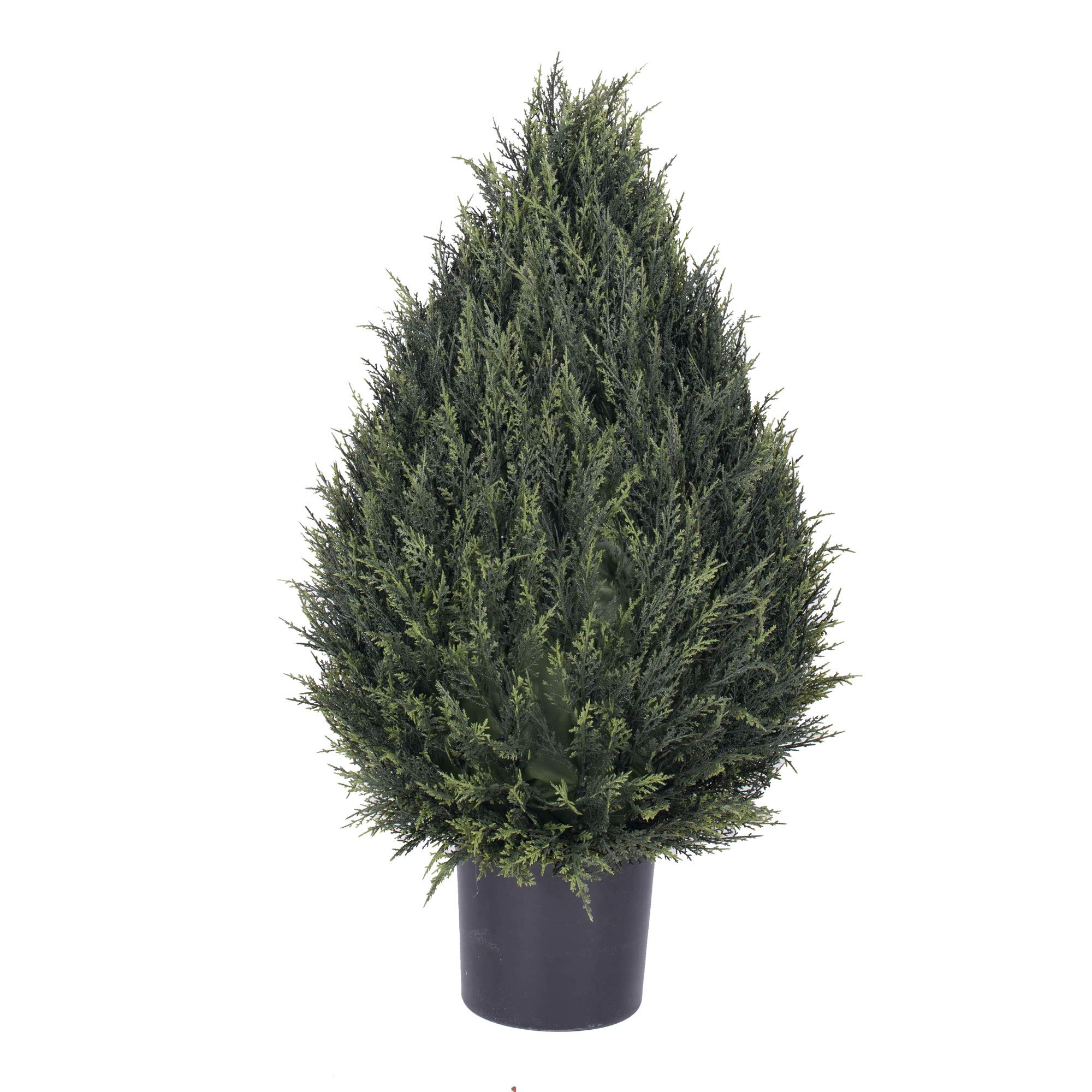 Vickerman Everyday Artificial Cedar Pine Cone Topiary 36 Inch - UV Resistant Indoor Outdoor - Potted Faux Cedar Topiary - Maintenance Free