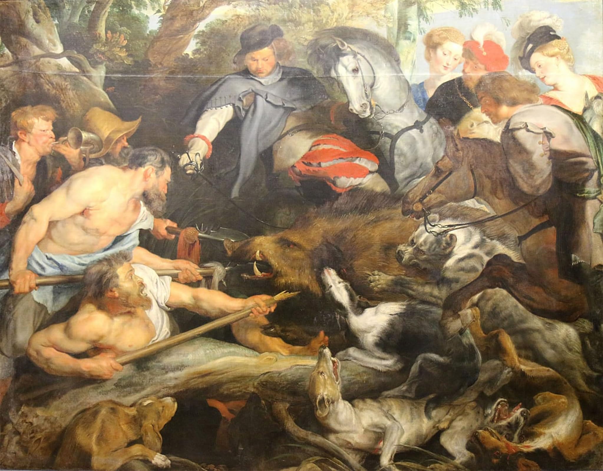 ARTXLXXBN Famous Painting Canvas Artwork Graffiti Print Wild Boar Hunting by Peter Paul Rubens Portrait Canvas Image for Home Decor 60x90cm