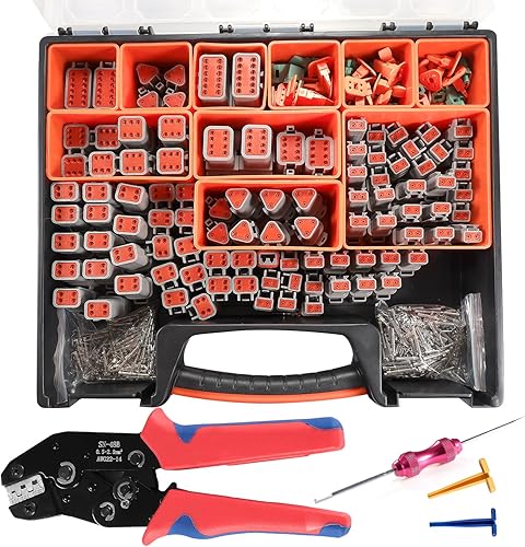 Kit de conectores DT, herramienta de crimpado para conectores Deutsch, herramienta de extracción de terminales, 2, 3, 4, 6, 8, 12 pines,