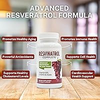 Vista 4 de Cápsulas, 60 unidades - Suplemento de resveratrol apoya el envejecimiento saludable, la salud del corazón y la función inmune con quercetina