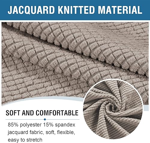 Vista 125 de H.VERSAILTEX Funda otomana elástica, funda otomana redonda, cubierta de almacenamiento otomana, funda protectora de muebles para reposapiés, ajuste