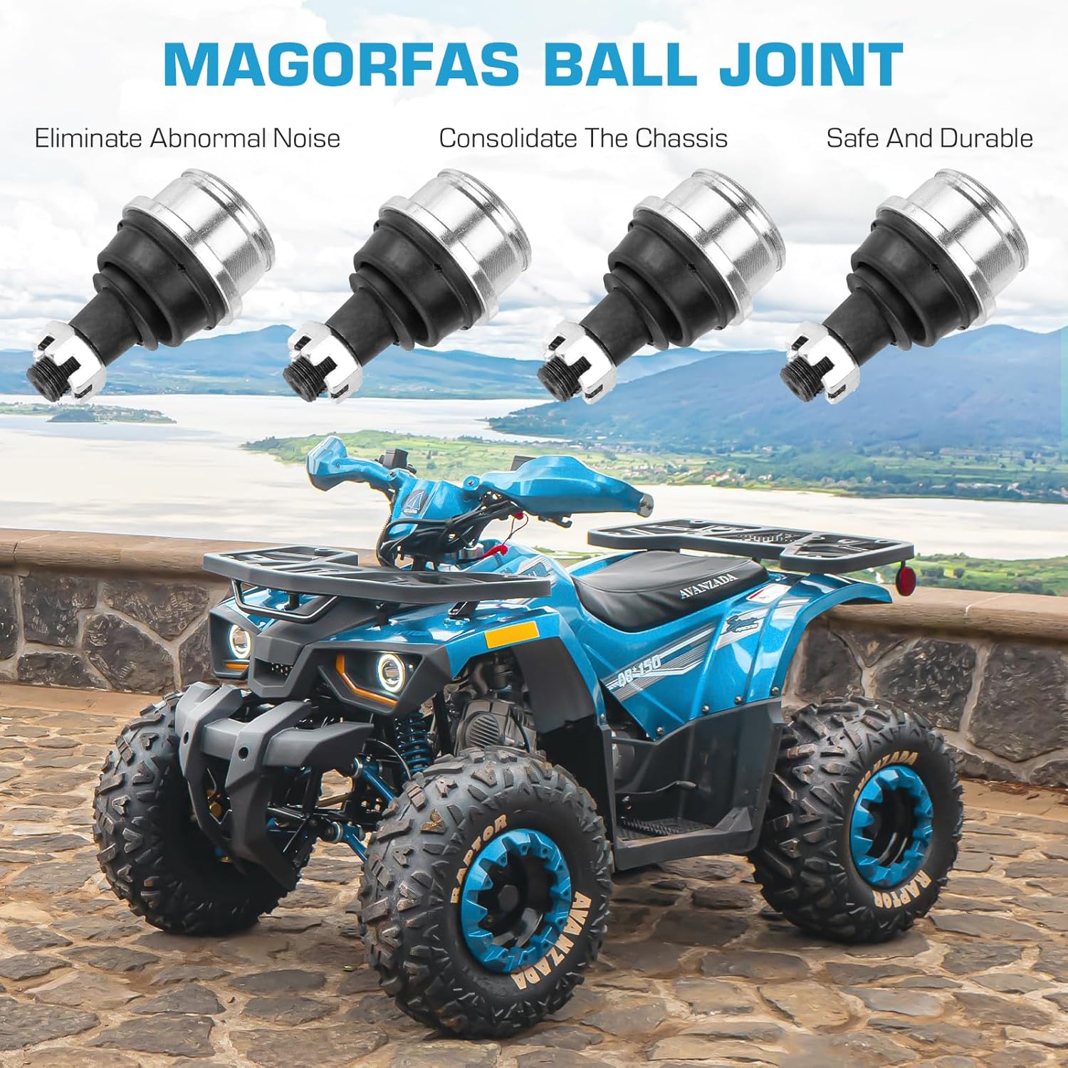 Upper Lower Ball Joints Fit for Honda Rancher 420, Foreman Rubicon 450 500 520, Rincon 650 680 for 51355-HN0-A01 51355-HP5-601 51375-HP5-601 - 4 Pcs