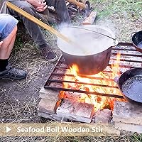 Vista 6 de Hoolerry 2 piezas de 36 pulgadas de largo, paleta de madera de cangrejo de cangrejo para mezclar mariscos hervir olla de cocción espátula de madera