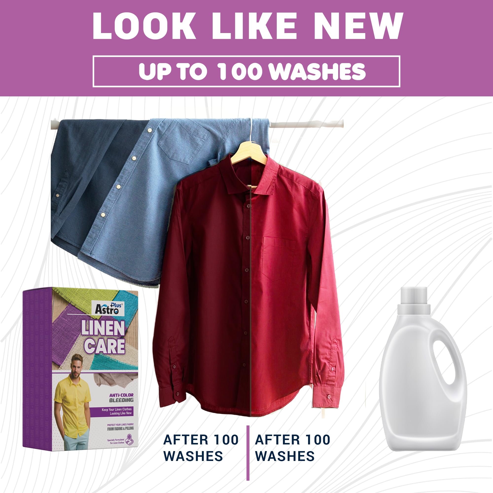 Astro Plus+ Linen Care Best Washing Liquid-Detergent – Gentle, Eco-Friendly Cleaner for Delicate Linen Fabrics – Powerful Stain Removal (5 Pouch x 40 ml each) 4