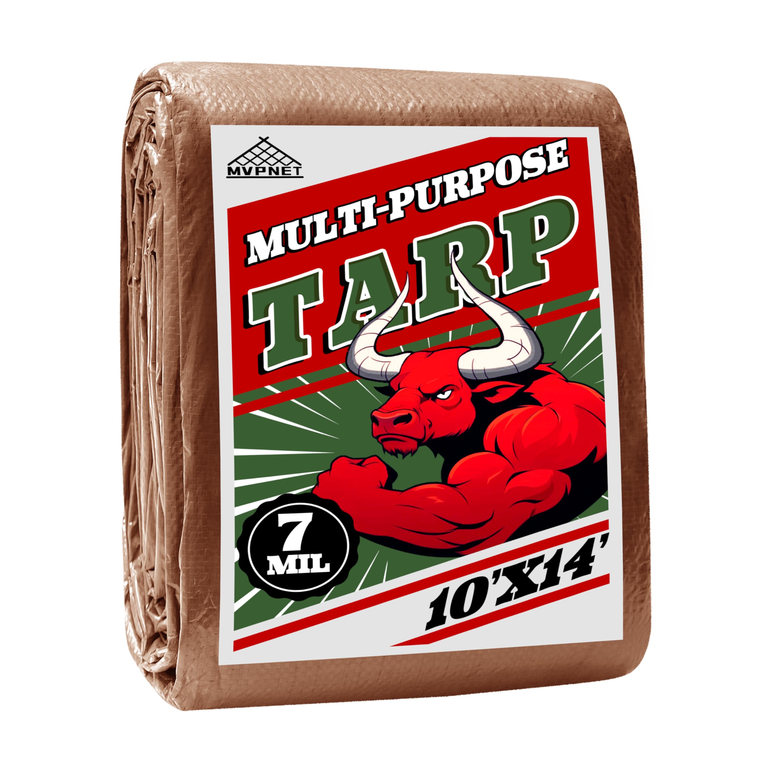 Tarp 10x14 ft 100% Waterproof 7mil Durable Grommets and Reinforced