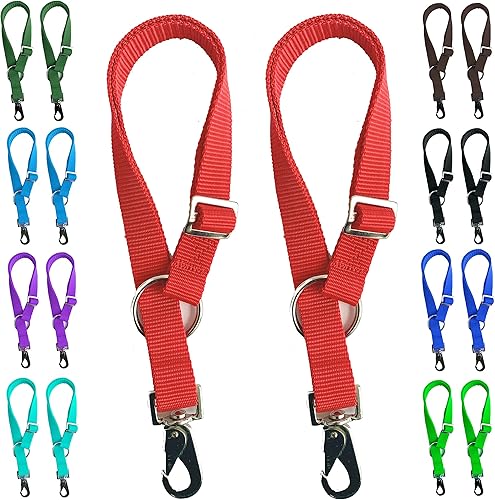 Miniatura 3 de Majestic Ally Paquete de 2 ganchos de correa para cubo de agua de caballo, ajustables de 18 a 30 pulgadas de longitud, para uso en interiores